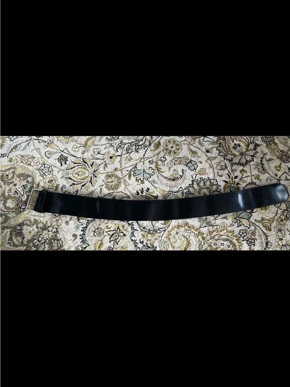 Furla Patent Leather Black Wide Black Belt Silver Buckle S / M Italy 75 vintage